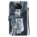 For Xiaomi Poco X3 NFC / X3 Crystal Texture Colored Drawing Leather Phone Case(Cat Tiger Reflection)