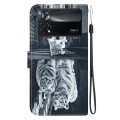 For Xiaomi Poco X4 Pro 5G Crystal Texture Colored Drawing Leather Phone Case(Cat Tiger Reflection)