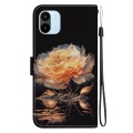 For Xiaomi Redmi A1 / A2 Crystal Texture Colored Drawing Leather Phone Case(Gold Peony)