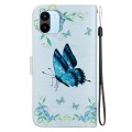 For Xiaomi Redmi A1 / A2 Crystal Texture Colored Drawing Leather Phone Case(Blue Pansies)