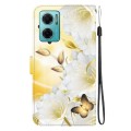 For Xiaomi Redmi 10 5G / Note 11E Crystal Texture Colored Drawing Leather Phone Case(Gold Butterfly