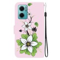 For Xiaomi Redmi 10 5G / Note 11E Crystal Texture Colored Drawing Leather Phone Case(Lily)