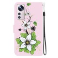 For Xiaomi 12 Lite Crystal Texture Colored Drawing Leather Phone Case(Lily)