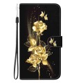 For Xiaomi Redmi 9 / 9 Prime Crystal Texture Colored Drawing Leather Phone Case(Gold Butterfly Rose)