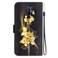 For Xiaomi Redmi 9 / 9 Prime Crystal Texture Colored Drawing Leather Phone Case(Gold Butterfly Rose)