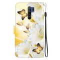 For Xiaomi Redmi 9 / 9 Prime Crystal Texture Colored Drawing Leather Phone Case(Gold Butterfly Epiph