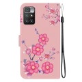 For Xiaomi Redmi 10 / 10 Prime Crystal Texture Colored Drawing Leather Phone Case(Cherry Blossoms)
