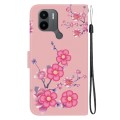 For Xiaomi Redmi A1+ / Poco C50 Crystal Texture Colored Drawing Leather Phone Case(Cherry Blossoms)