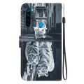 For Xiaomi Redmi Note 8 Crystal Texture Colored Drawing Leather Phone Case(Cat Tiger Reflection)