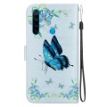 For Xiaomi Redmi Note 8 Crystal Texture Colored Drawing Leather Phone Case(Blue Pansies)