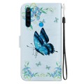 For Xiaomi Redmi Note 8T Crystal Texture Colored Drawing Leather Phone Case(Blue Pansies)