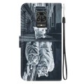 For Xiaomi Redmi Note 9 Pro / 9S Crystal Texture Colored Drawing Leather Phone Case(Cat Tiger Reflec