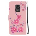 For Xiaomi Redmi Note 9 Pro / 9S Crystal Texture Colored Drawing Leather Phone Case(Cherry Blossoms)