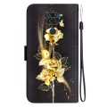 For Xiaomi Redmi Note 9 Crystal Texture Colored Drawing Leather Phone Case(Gold Butterfly Rose)
