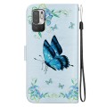 For Xiaomi Redmi Note 10 5G / Poco M3 Pro Crystal Texture Colored Drawing Leather Phone Case(Blue Pa