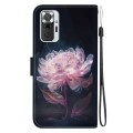 For Xiaomi Redmi Note 10 Lite Crystal Texture Colored Drawing Leather Phone Case(Purple Peony)