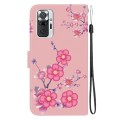 For Xiaomi Redmi Note 10 Lite Crystal Texture Colored Drawing Leather Phone Case(Cherry Blossoms)