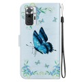 For Xiaomi Redmi Note 10 Lite Crystal Texture Colored Drawing Leather Phone Case(Blue Pansies)