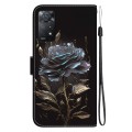 For Xiaomi Redmi Note 11 Pro Global Crystal Texture Colored Drawing Leather Phone Case(Black Rose)
