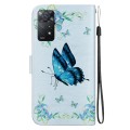 For Xiaomi Redmi Note 11 Pro Global Crystal Texture Colored Drawing Leather Phone Case(Blue Pansies)