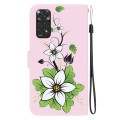For Xiaomi Redmi Note 11 Global Crystal Texture Colored Drawing Leather Phone Case(Lily)