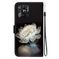 For Xiaomi Redmi 10C Crystal Texture Colored Drawing Leather Phone Case(Crystal Peony)