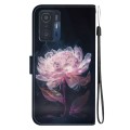 For Xiaomi 11T / 11T Pro Crystal Texture Colored Drawing Leather Phone Case(Purple Peony)