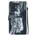 For Xiaomi 11T / 11T Pro Crystal Texture Colored Drawing Leather Phone Case(Cat Tiger Reflection)