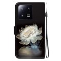 For Xiaomi 13 Pro 5G Crystal Texture Colored Drawing Leather Phone Case(Crystal Peony)
