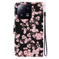 For Xiaomi 13 Pro 5G Crystal Texture Colored Drawing Leather Phone Case(Plum Bossom)