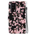 For Xiaomi Poco F5 Pro Crystal Texture Colored Drawing Leather Phone Case(Plum Bossom)