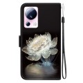 For Xiaomi 13 Lite / Civi 2 Crystal Texture Colored Drawing Leather Phone Case(Crystal Peony)
