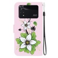 For Xiaomi Poco M4 Pro Crystal Texture Colored Drawing Leather Phone Case(Lily)