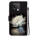 For Xiaomi Redmi Note 13 5G Crystal Texture Colored Drawing Leather Phone Case(Crystal Peony)