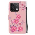 For Xiaomi Redmi Note 13 5G Crystal Texture Colored Drawing Leather Phone Case(Cherry Blossoms)