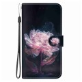 For Xiaomi Redmi Note 13 Pro+ 5G Crystal Texture Colored Drawing Leather Phone Case(Purple Peony)