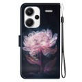 For Xiaomi Redmi Note 13 Pro+ 5G Crystal Texture Colored Drawing Leather Phone Case(Purple Peony)