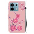 For Xiaomi Redmi Note 13 Pro 5G Crystal Texture Colored Drawing Leather Phone Case(Cherry Blossoms)