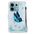 For Xiaomi Redmi Note 13 Pro 5G Crystal Texture Colored Drawing Leather Phone Case(Blue Pansies)