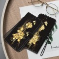 For Xiaomi Redmi A3 Crystal Texture Colored Drawing Leather Phone Case(Gold Butterfly Rose)