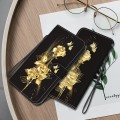 For Xiaomi Redmi K70E / Poco X6 Pro Crystal Texture Colored Drawing Leather Phone Case(Gold Butterfl