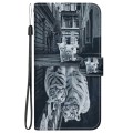 For Xiaomi Redmi Note 13 4G Global Crystal Texture Colored Drawing Leather Phone Case(Cat Tiger Refl
