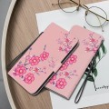 For Xiaomi Redmi Note 13 4G Global Crystal Texture Colored Drawing Leather Phone Case(Cherry Blossom