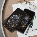 For OPPO Reno11 Pro 5G Global Crystal Texture Colored Drawing Leather Phone Case(Black Rose)