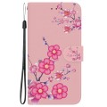 For OPPO Reno11 Pro 5G Global Crystal Texture Colored Drawing Leather Phone Case(Cherry Blossoms)