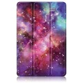 For Samsung Galaxy Tab A9+ Acrylic 3-folding Painted Smart Leather Tablet Case(Milky Way)