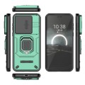 For Huawei Pura 70 Sliding Camshield TPU + PC Shockproof Phone Case with Holder(Green)