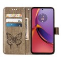 For Motorola Moto G84 Embossed Butterfly Leather Phone Case(Grey)