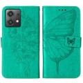 For Motorola Moto G84 Embossed Butterfly Leather Phone Case(Green)