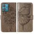 For Motorola Edge 40 Neo Embossed Butterfly Leather Phone Case(Grey)